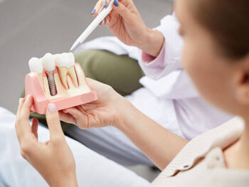 Patient reviewing the Dental implant procedure timeline